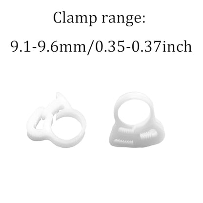 30Pcs 3/8” Double Gripping Nylon Hose Clamps, Snap Grip Plastic Hose Clamps (9.1-9.6mm), Heavy Duty Adjustable Ratcheting Clamps for Plumbing, Automotive (White) - size: 3/8” (9.1-9.6mm)