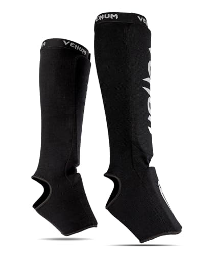 Venum Kontact Shin Guards - color: Black/Silver, size: Large