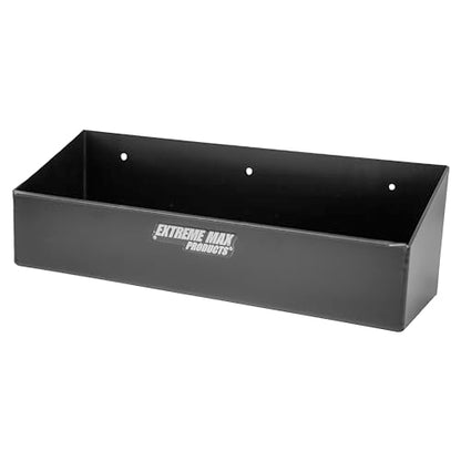 Extreme Max 5001.6455 Wall-Mount Aluminum 6-Quart Liquids Storage Shelf for Race Trailer, Garage, Shop, Enclosed Trailer, Toy Hauler - Holds Six 1-Quart (32 oz.) Bottles, Black