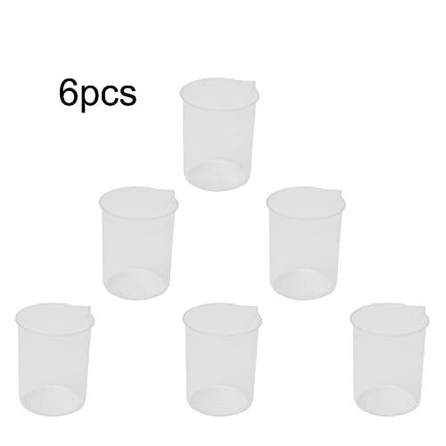 Othmro Measuring Cups 100ml PP Plastic Graduated Beaker Transparent for Lab Kitchen Liquids 6pcs - color: 100ml 6Pcs