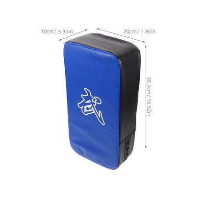 Taekwondo Kick Shield Curved Kickboxing Training Pad Thickened Pu Martial Arts Sparring Gear Blue for MMA Karate Muay Thai Leg and Thigh Striking Practice