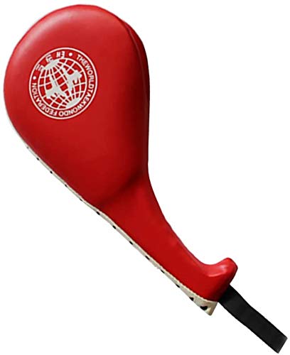 ausuky Taekwondo Double Kick Pad Target Tae Kwon Do Karate Foot Practice - color: Red