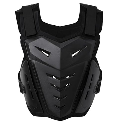 Motorcycle Armor Body Guard Vest, Street Bike Riding Off-Road Racing Cycling Skiing Motocross Adult Chest Protector - color: Black