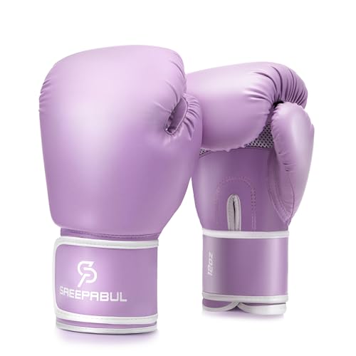 Boxing Gloves for Men & Women, Beginner Kickboxing, 8-16oz - color: Purple, size: 12oz