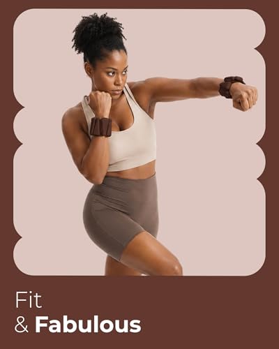 Pilates Wrist & Ankle Weights | Adjustable Weighted Bangles | 1LB/2LB Each - color: Cocoa, size: 1 LB
