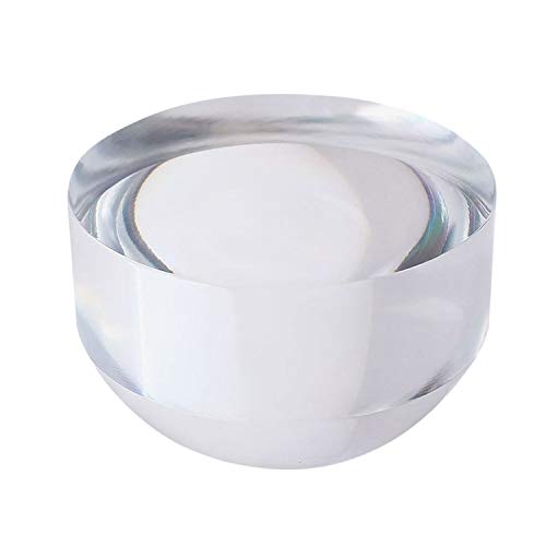 6X Crystal Dome Magnifying Glass Acrylic Optical Magnifier, 80MM Desk Reading Loupe Paperweight Half Ball Lens Magnifier for Reading Newspaper Stamps Maps