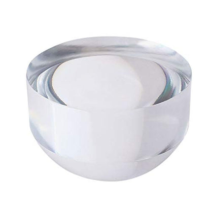 6X Crystal Dome Magnifying Glass Acrylic Optical Magnifier, 80MM Desk Reading Loupe Paperweight Half Ball Lens Magnifier for Reading Newspaper Stamps Maps
