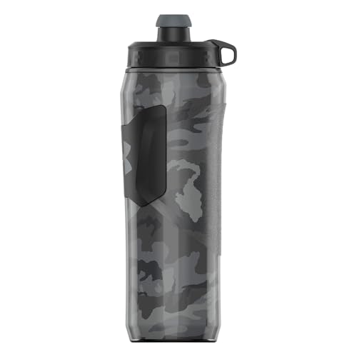 Under Armour 28oz Playmaker Squeeze Insulated 2 - Sports Water Jug, Leak Resistant for Baseball, Football & More, Black Steel Camo - color: Black Steel Camo