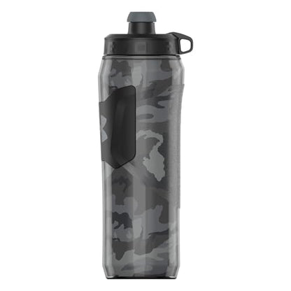 Under Armour 28oz Playmaker Squeeze Insulated 2 - Sports Water Jug, Leak Resistant for Baseball, Football & More, Black Steel Camo - color: Black Steel Camo