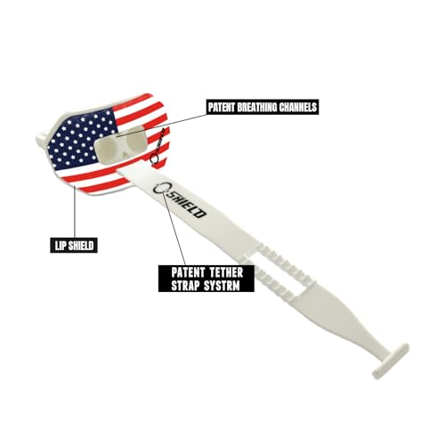O Shield Vortex Graphic Football Mouth Guard, American Flag - color: American Flag