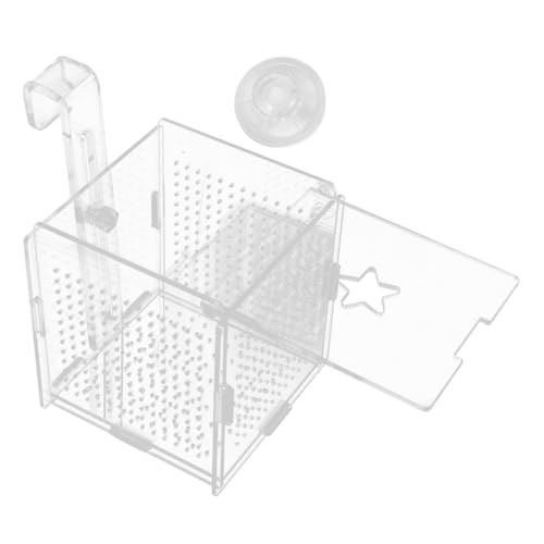 DOITOOL 1set Acrylic Aquarium Isolation Box Cups and Hook Breeding Container for Betta Fish and Shrimp Safe Design for Easy Observation and Feeding