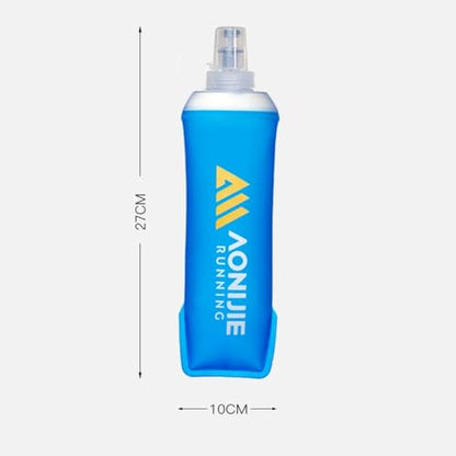 AONIJIE 250ML/350ML/500ML/600ML Portable TPU Soft Water Bottle Folding Soft Flasks For Outdoor Marathon Running Hydration Camping Hiking - color: 500ml-2pcsN