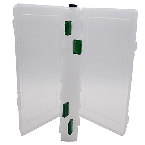 NA 12/16 Compartments Double Sided Fishing Storage Tackle Box Visible Hard Plastic Clear Fishing Lure/Bait/Squid/Jig/Minnows/Hooks Accessories Storage Case Container
