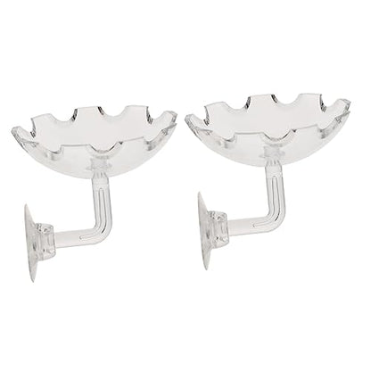 2pcs Acrylic Shrimp Feeding Dish with Cup Reptile Food Bowl for Aquariums Convenient Installation and Multi-Purpose Use Transparent Feeding Tray for Shrimp Tank