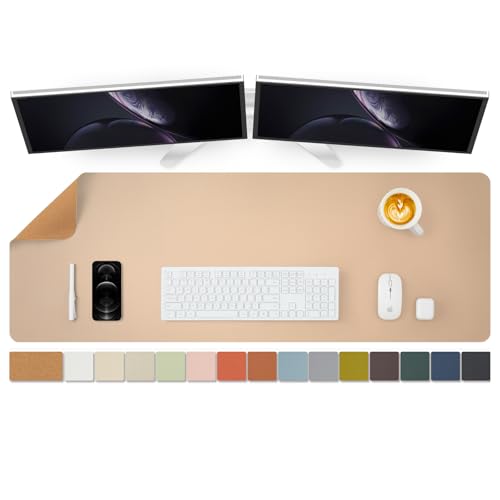 Large Cork Desk Mat - 47.2"x 17" Desk Pad for Office and Home - Ideal for Large Mouse Pad and Desk Mats on Top of Desks(Apricot) - color: Apricot, size: 47.2" x 17"