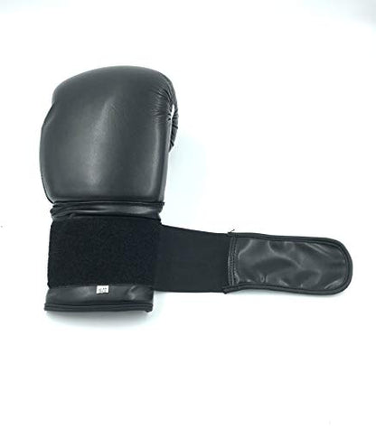 Boxing Gloves Black Kickboxing, Grappling, Fighting, Muay Thai Training Boxing Bag Gloves, Punch Bags and Focus Pads Punching Plain-Blank Vinyl Gloves No Logo - size: 6oz