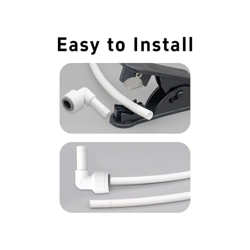 3/8 Inch Stem Elbow Connector, 90 Degree Push to Connect Plastic Quick Fittings for Water Pipe, Reverse Osmosis System, Aquarium Tubing, Easy Plug-In Elbow Joint, White (5 Pack) - size: 5 Pack