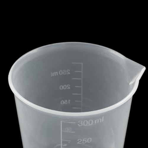 Bivethoi 3 Pack Plastic Beakers, Low Form Graduated Measuring Beakers 50ML Graduation Interval(Vol. 250ML) - size: 250-300ml