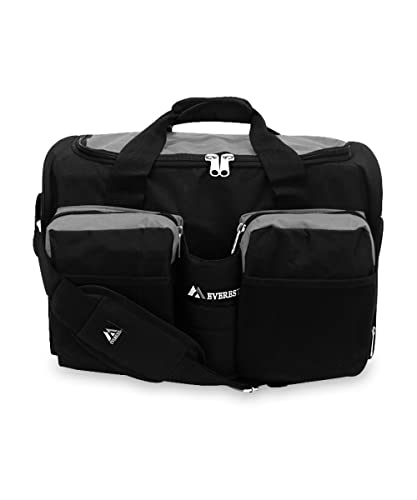 Everest Gym Bag with Wet Pocket, Dark Gray/Black