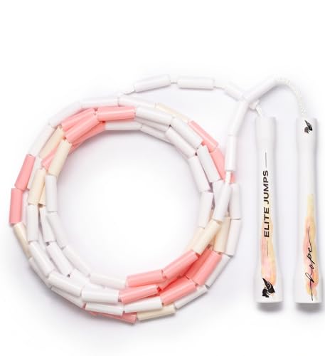 Elite Jumps 1-inch Beaded Jump Rope, Adjustable Shatterproof - color: Spring Sunset
