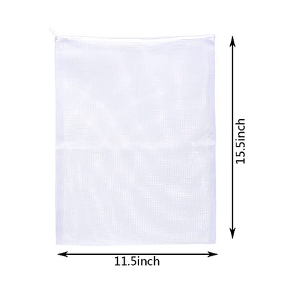Aquarium Filter Bags Large - Reusable Fish Tank Filter Media Mesh Bags with Plastic Zipper (11.5 x 15.5 inch (6 Pack)) - size: 11.5 x 15.5 inch (6 Pack)