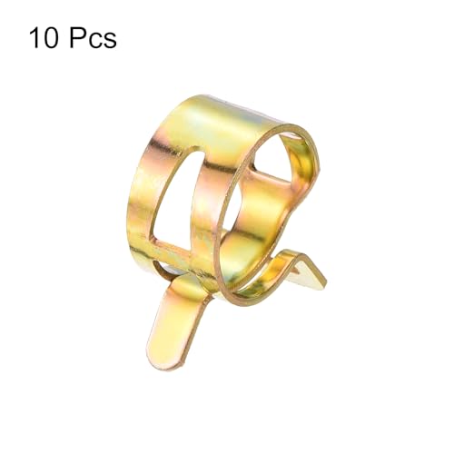 MECCANIXITY 15.6mm 5/8inch Spring Hose Clamps, Pipe Clamps, Pack of 10, Gold