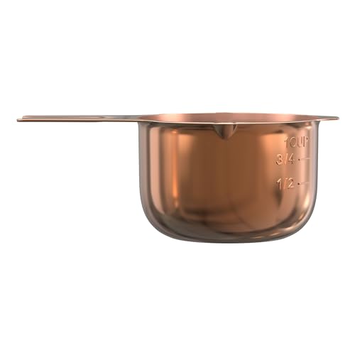 Color Up 1 Cup Measuring Cup (240 ml) – Premium Copper Stainless Steel, Accurate for Wet & Dry Ingredients, Embossed Markings, Easy-Pour Spouts, Dishwasher-Safe, Kitchen Essential - size: 1 Cup (240 ml) Copper