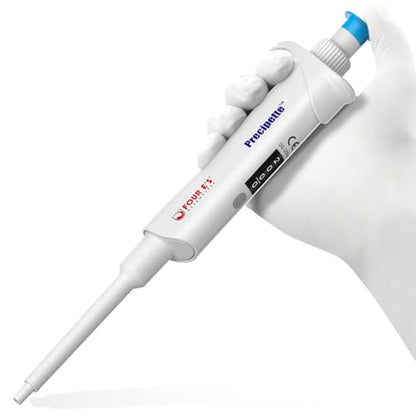 FOUR E'S SCIENTIFIC 20-200μL Pipette, Professional Single-Channel Pipettor Lightweight High Accurate Adjustable Variable Volume Micro Pipette with Calibration Certificate (Model LH0301006)