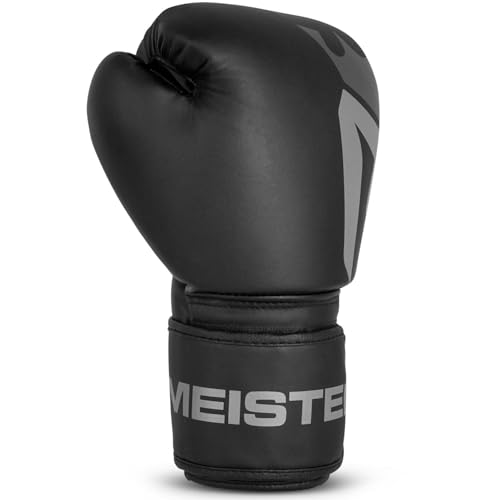 Meister [Critical] Boxing Gloves - Ergonomic High-Density Training Gloves - style: 8 Ounce Gloves - Matte Black