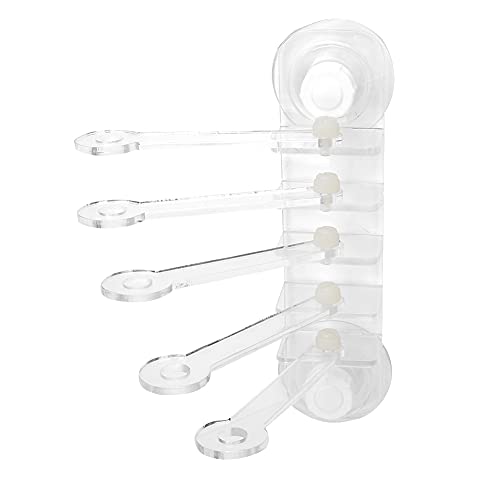 Acrylic Transparent Five Claw Life Tree Frag Rack Base, SPS Holder with 5 - Hole Design, 180 - Degree Adjustable Arms and Strong Suction Cup for Reef Aquarium