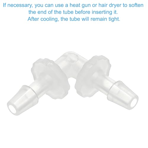 PATIKIL 5/32" Plastic Hose Barb 90 Degree Elbow, 5 Pack L-Barb Fittings 2 Way Equal Barbed Joint Connector Splicer Mender Hose Adapter Union Adapter for Aquarium Fuel Gas Liquid Air