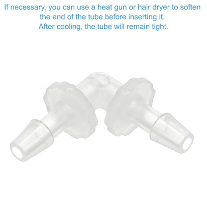PATIKIL 5/32" Plastic Hose Barb 90 Degree Elbow, 5 Pack L-Barb Fittings 2 Way Equal Barbed Joint Connector Splicer Mender Hose Adapter Union Adapter for Aquarium Fuel Gas Liquid Air