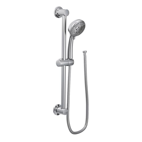 Moen Chrome Eco-Performance 4-Spray Pattern Handheld Showerhead with 69 Long Hose and 30-Inch Slide Bar, 3669EP