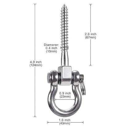 SELEWARE Heavy Duty Swing Hanger, 6 Pack Porch Swing Hardware - color: U (5 Inch, 6 Pack)
