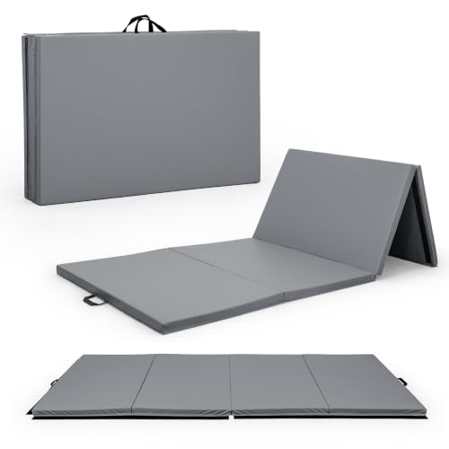 CAP Barbell All Purpose Folding Anti Tear Exercise Training Aerobic Fitness Gym & Gymnastics Balance Mat | 10' x 4' Multiple Colors and Thickness Options - color: Gray, size: 2"