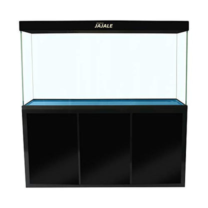 135 Gallon Glass Aquarium with Aluminum Cabinet - Including Sump for Filtration and Circulation, Plumbing, LED, Black
