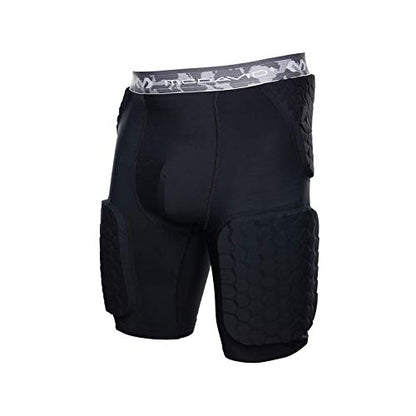 McDavid Padded Compression Shorts Tights with Pads. Hip, Tailbone, Thigh Padding - color: Black, size: XX-Large
