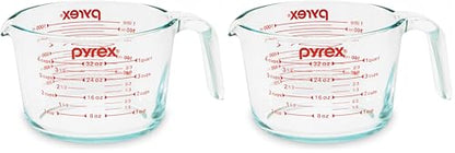 Pyrex 4-Cup Glass Measuring Cup For Baking and Cooking, Dishwasher, Freezer, Microwave, and Preheated Oven Safe, Essential Kitchen Tools (Pack of 2) - size: 4 Cup (Pack of 2)