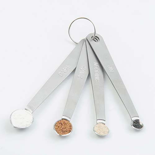 Fox Run Brands 4-Piece Pinch Spoons Measuring, 0.25 x 0.5 x 4.75 inches, Metallic