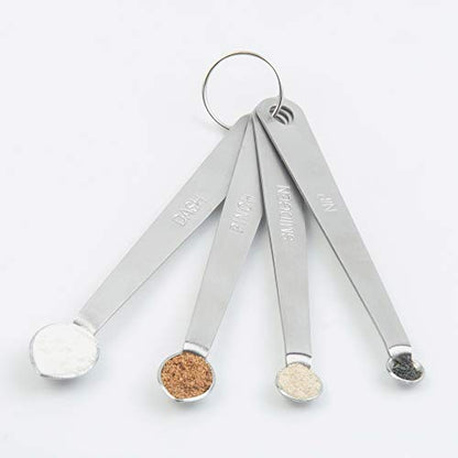 Fox Run Brands 4-Piece Pinch Spoons Measuring, 0.25 x 0.5 x 4.75 inches, Metallic