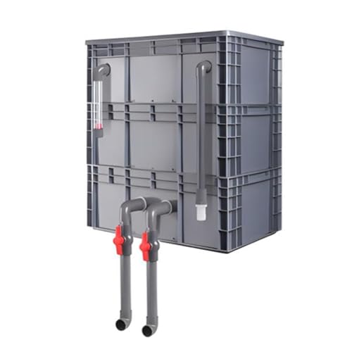 Aquarium Filter Box - Large Turnover Filter with Waterfall and Adjustable Flow for Fish Pond Circulation - Complete Pond Filter Kit - size: 60x40x66cm