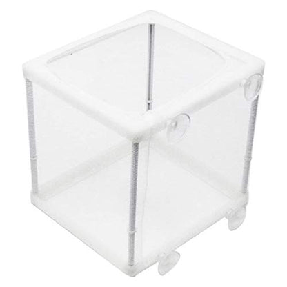 Still Awake Aquarium Fish Breeder Box, Fish Isolation Box, Hatching Box, Juvenile Fish Spawning Incubator, Water Isolation Net Hatcher, Nylon Mesh Fish Fry Hatchery Separation Net（White S）