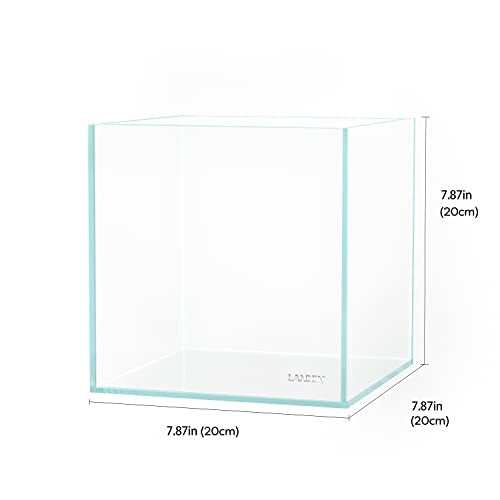20C 2 Gallon Cube Rimless Low Iron Clear Aquarium Tank, All Glass Aquarium,Small Betta Fish Tank,W7.8×D7.8×H7.8 in(20x20x20cm) 5mm Thickness with Nano Foam Leveling Mat - size: 02Gal W7.8×D7.8×H7.8 in(20x20x20cm)