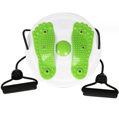 Waist Twisting Disc Unisex Waist Trainer Abdominal Exercise Foot Massage Plate Workout Home Gym Body Building Weight Loss Fitness Equipment - color: Glass Green