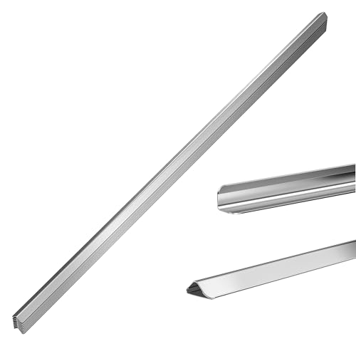 0.5x0.5x48 Inches 304 Stainless Steel Wall Corner Guards (10-Pack) Heavy Duty Rounded Corner Protector, Smooth Folded Edge Design for Wall Protection（No Adhesive） - color: Silver, size: 0.5x0.5x48