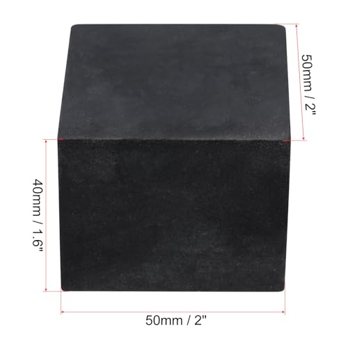 uxcell 4pcs Rubber Anti-Vibration Pads Hard Pad, 50mm Square Vibration Isolation Mats, 40mm Thickness Non-Slip Rubber Blocks, Anti-Skid Anti Noise for HVAC, Compressor, Air Conditioner