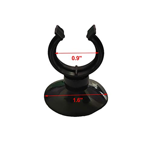 AQUANEAT 12 Pack Aquarium Suction Cup Clip Black, for Aquarium Heater, Tubing Hose, Plant, Decoration, Fish Tank (Black 3/4") - size: 3/4"