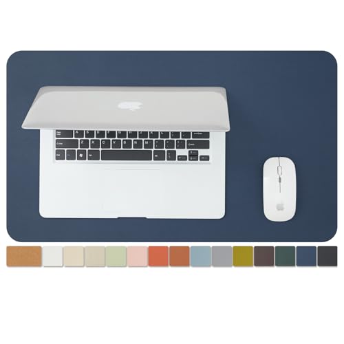 Cork Desk Mat - Small Dual-Sided Desk Pad for Office and Home - Desk Organization and Accessories - Ideal for Large Mouse Pad and Small Desk Mats on Top of Desks(Dark Blue,23.6"x 13.8") - color: Dark Blue, size: 23.6" x 13.8"