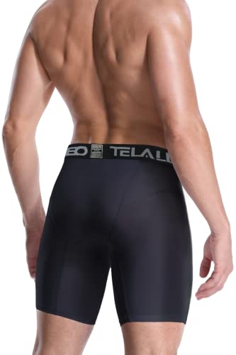 Compression Shorts Men Spandex Athletic Underwear Boxer Brief Base Layer - color: Black(2pcs)+blue(2pcs)+gray(1pcs), size: Small