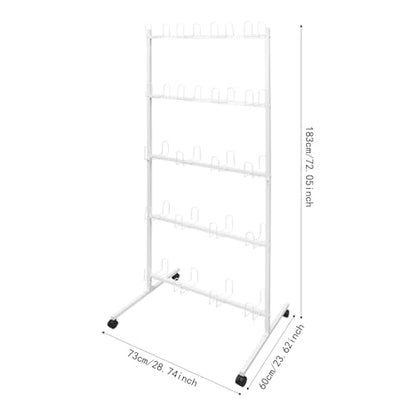 5-Tier Boxing Gloves Drying Rack, Boxing Glove Storage Stand with Universal Wheels, Metal Boxing Glove Drying Display Rack, Boxing Glove Stand Floor Standing, Holds 20 Pair of Gloves - color: White